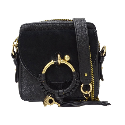 SEE BY CHLOE シーバイクロエ ショルダーバッグ ブラック 黒 レザー レディース 【中古】