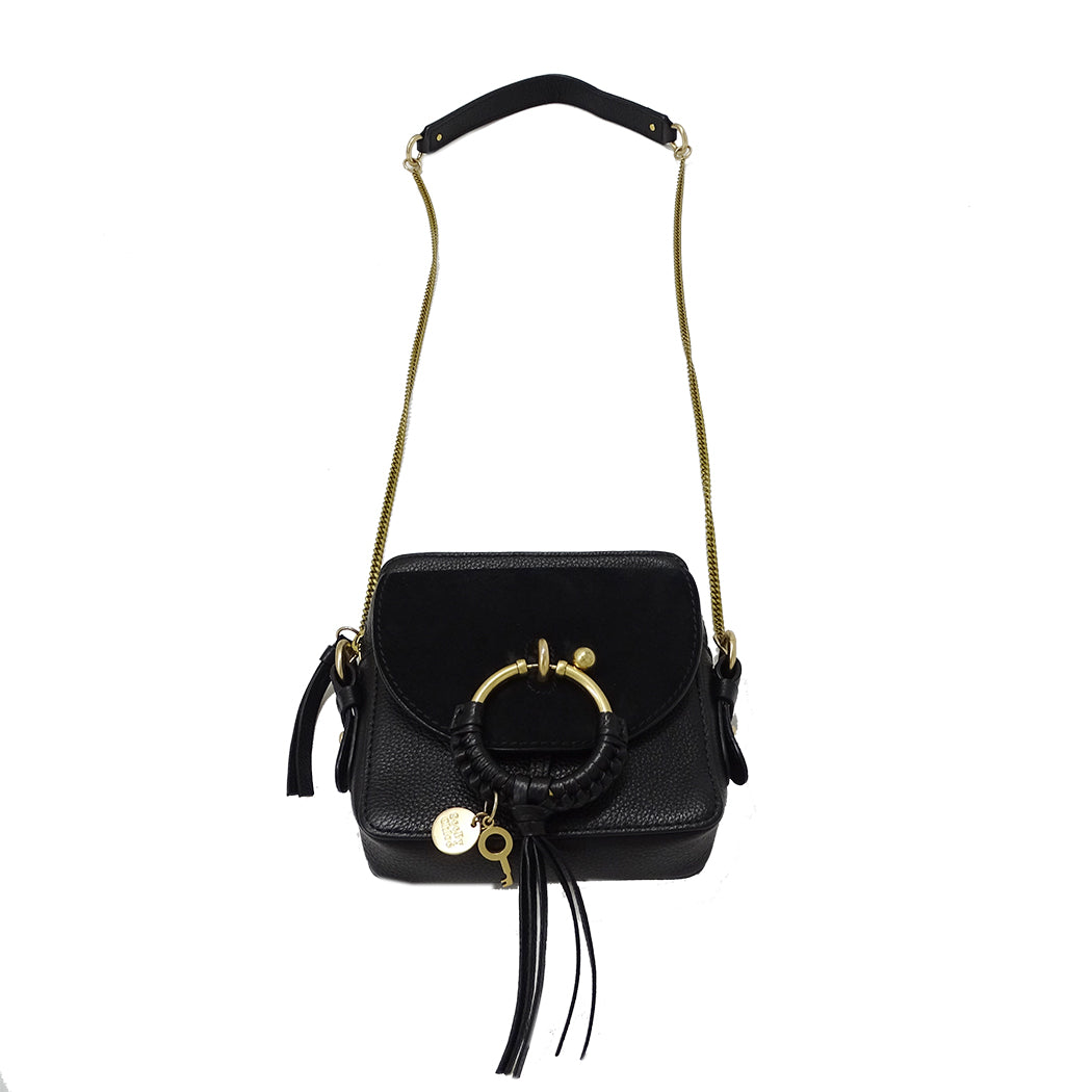 SEE BY CHLOE シーバイクロエ ショルダーバッグ ブラック 黒 レザー レディース 【中古】