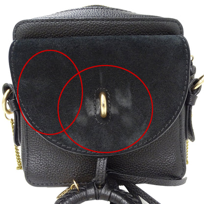 SEE BY CHLOE シーバイクロエ ショルダーバッグ ブラック 黒 レザー レディース 【中古】
