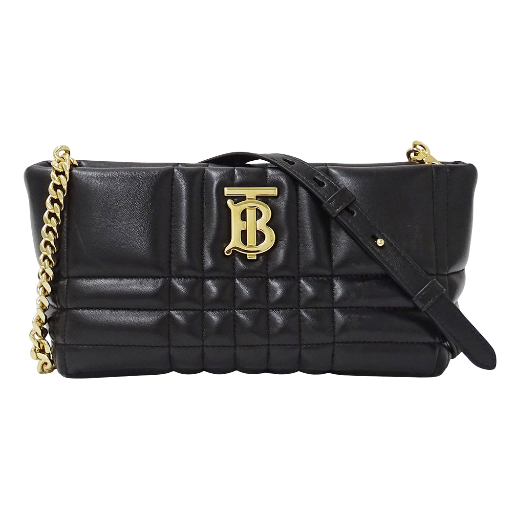BURBERRY バーバリー ショルダーバッグ ブラック レザー レディース 【中古】
