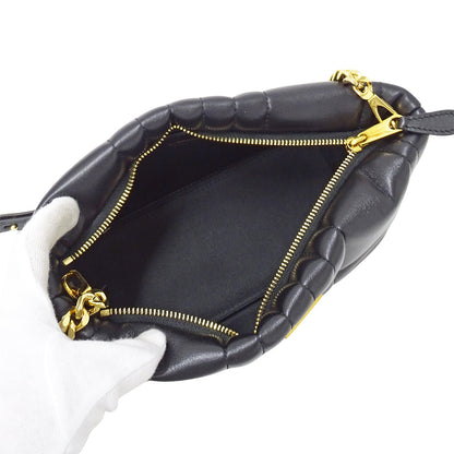 BURBERRY バーバリー ショルダーバッグ ブラック レザー レディース 【中古】