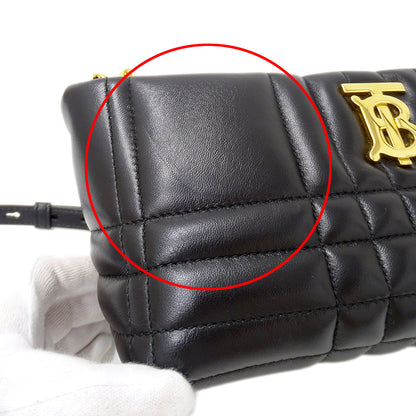 BURBERRY バーバリー ショルダーバッグ ブラック レザー レディース 【中古】