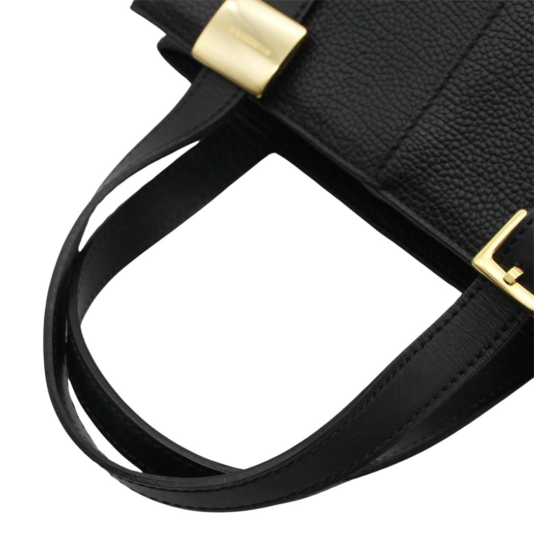 BURBERRY バーバリー ハンドバッグ ブラック レザー レディース 【中古】