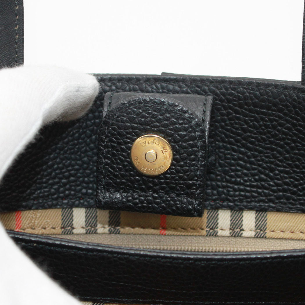 BURBERRY バーバリー ハンドバッグ ブラック レザー レディース 【中古】