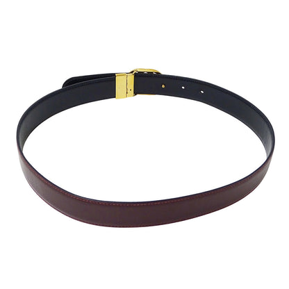GUCCI グッチ ベルト ボルドー ブラック レザー レディース 【中古】