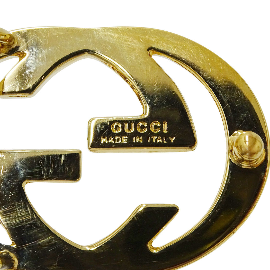 GUCCI グッチ ベルト ボルドー ブラック レザー レディース 【中古】