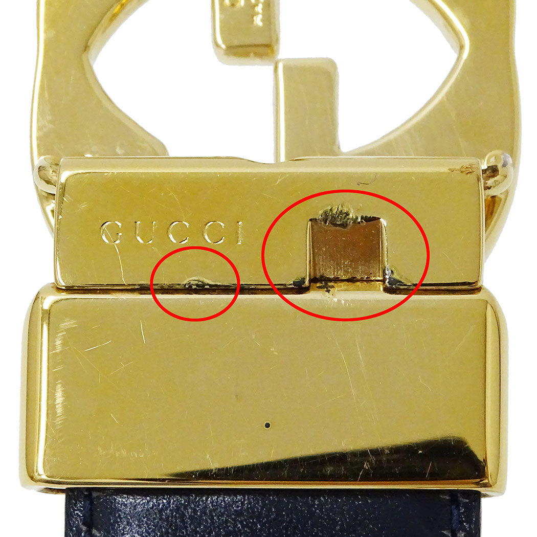 GUCCI グッチ ベルト ボルドー ブラック レザー レディース 【中古】
