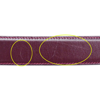 GUCCI グッチ ベルト ボルドー ブラック レザー レディース 【中古】
