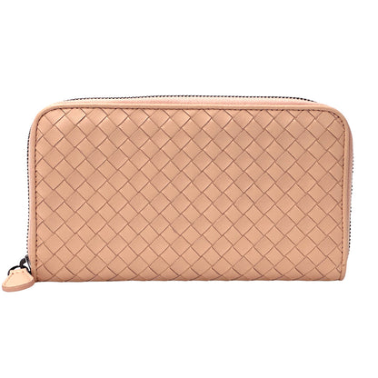 BOTTEGAVENETA ボッテガ・ヴェネタ 長財布 イントレチャート ピンク レザー レディース 【中古】