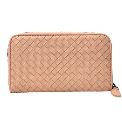 BOTTEGAVENETA ボッテガ・ヴェネタ 長財布 イントレチャート ピンク レザー レディース 【中古】