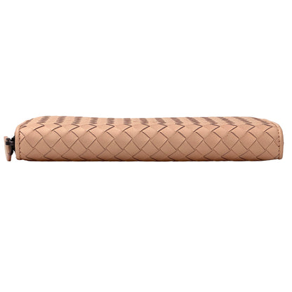 BOTTEGAVENETA ボッテガ・ヴェネタ 長財布 イントレチャート ピンク レザー レディース 【中古】
