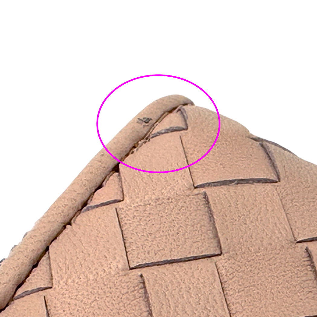 BOTTEGAVENETA ボッテガ・ヴェネタ 長財布 イントレチャート ピンク レザー レディース 【中古】