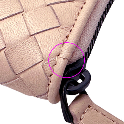 BOTTEGAVENETA ボッテガ・ヴェネタ 長財布 イントレチャート ピンク レザー レディース 【中古】