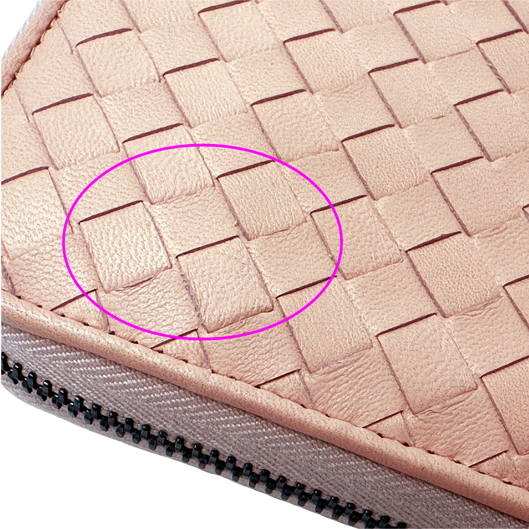 BOTTEGAVENETA ボッテガ・ヴェネタ 長財布 イントレチャート ピンク レザー レディース 【中古】