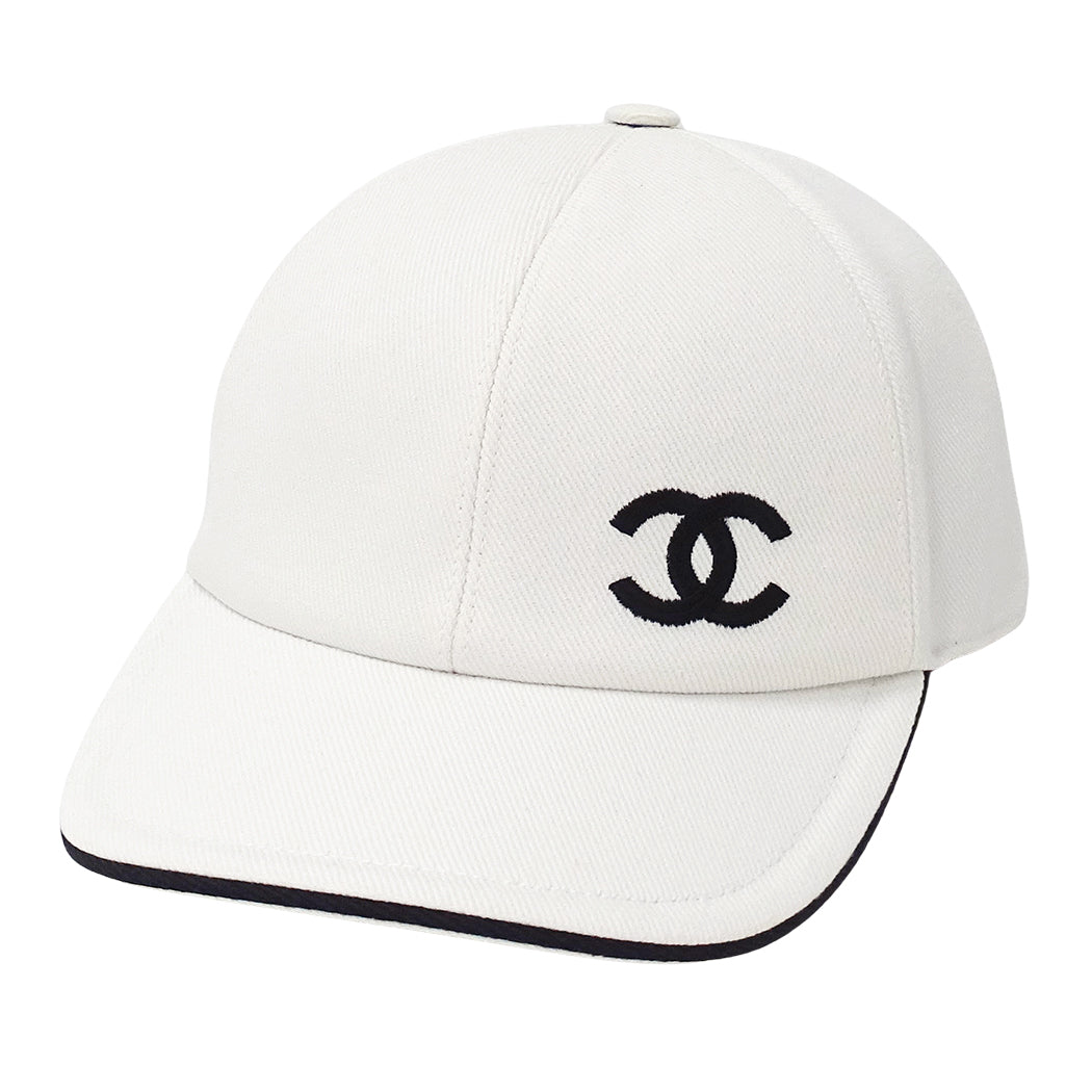 CHANEL シャネル キャップ ホワイト コットン レディース 【中古】