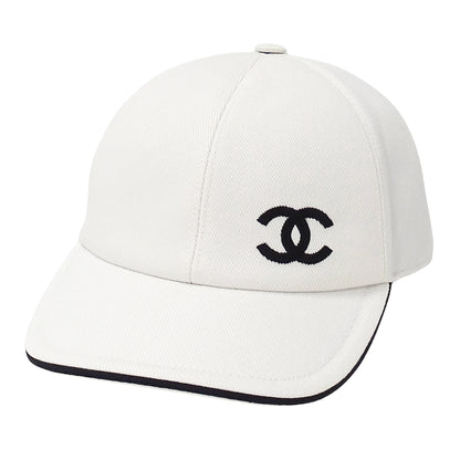 CHANEL シャネル キャップ ホワイト コットン レディース 【中古】