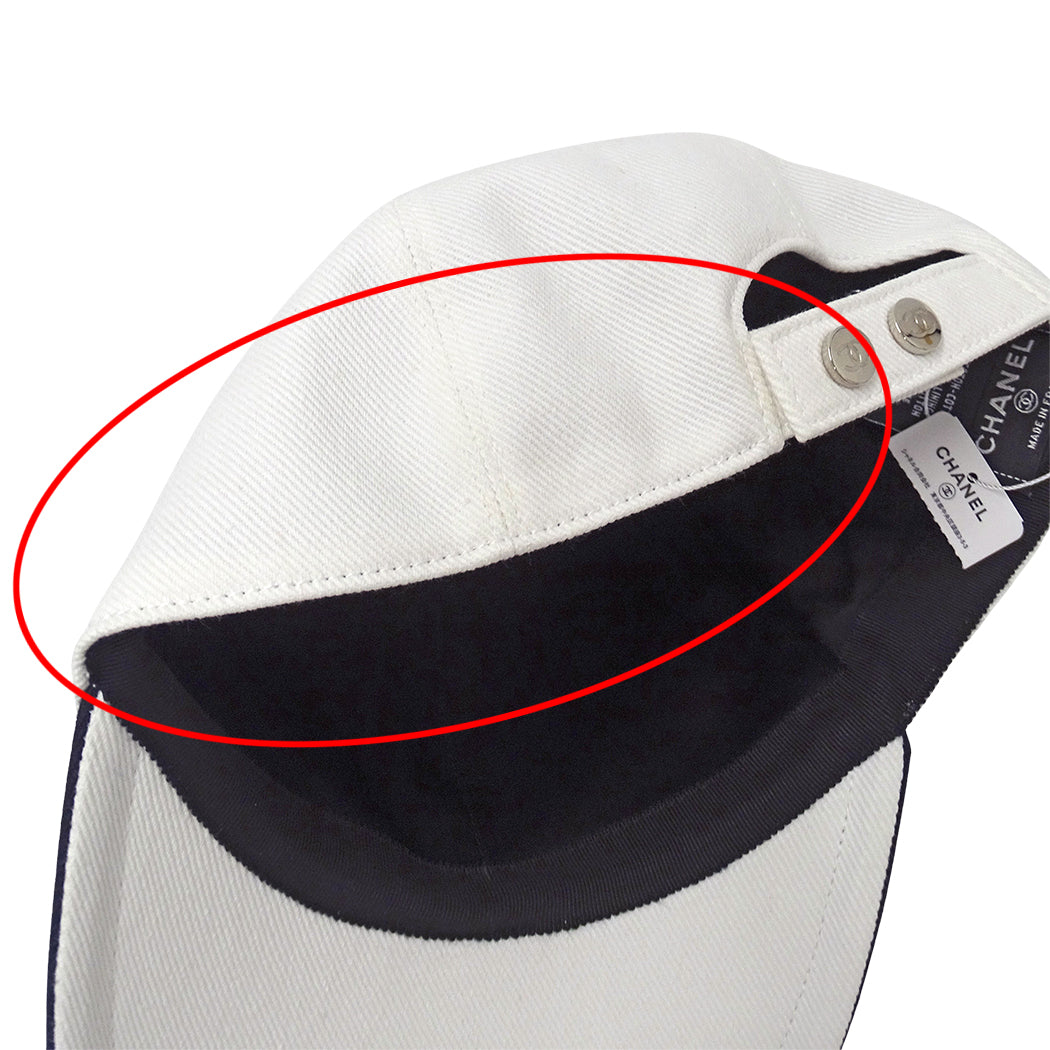 CHANEL シャネル キャップ ホワイト コットン レディース 【中古】