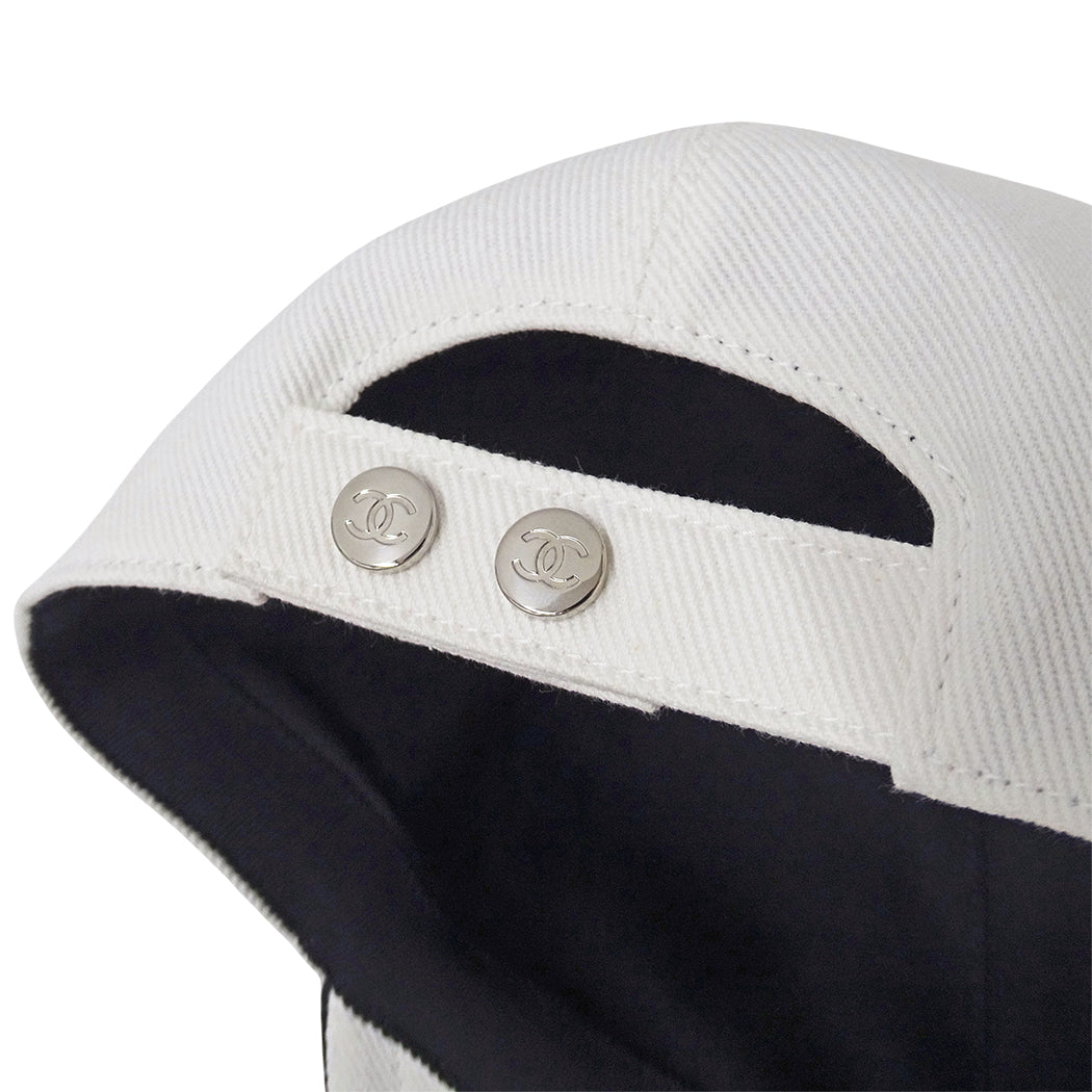 CHANEL シャネル キャップ ホワイト コットン レディース 【中古】