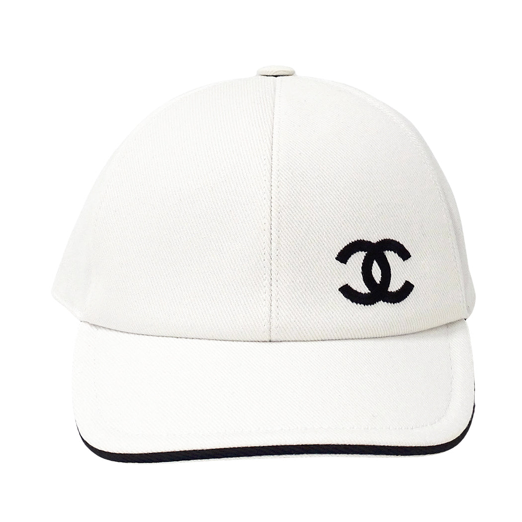CHANEL シャネル キャップ ホワイト コットン レディース 【中古】