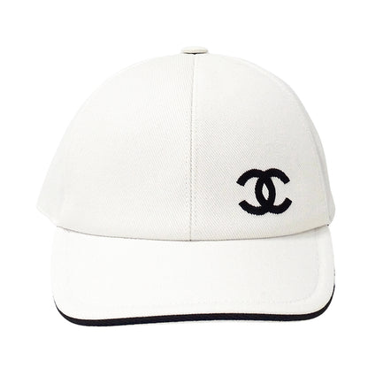 CHANEL シャネル キャップ ホワイト コットン レディース 【中古】