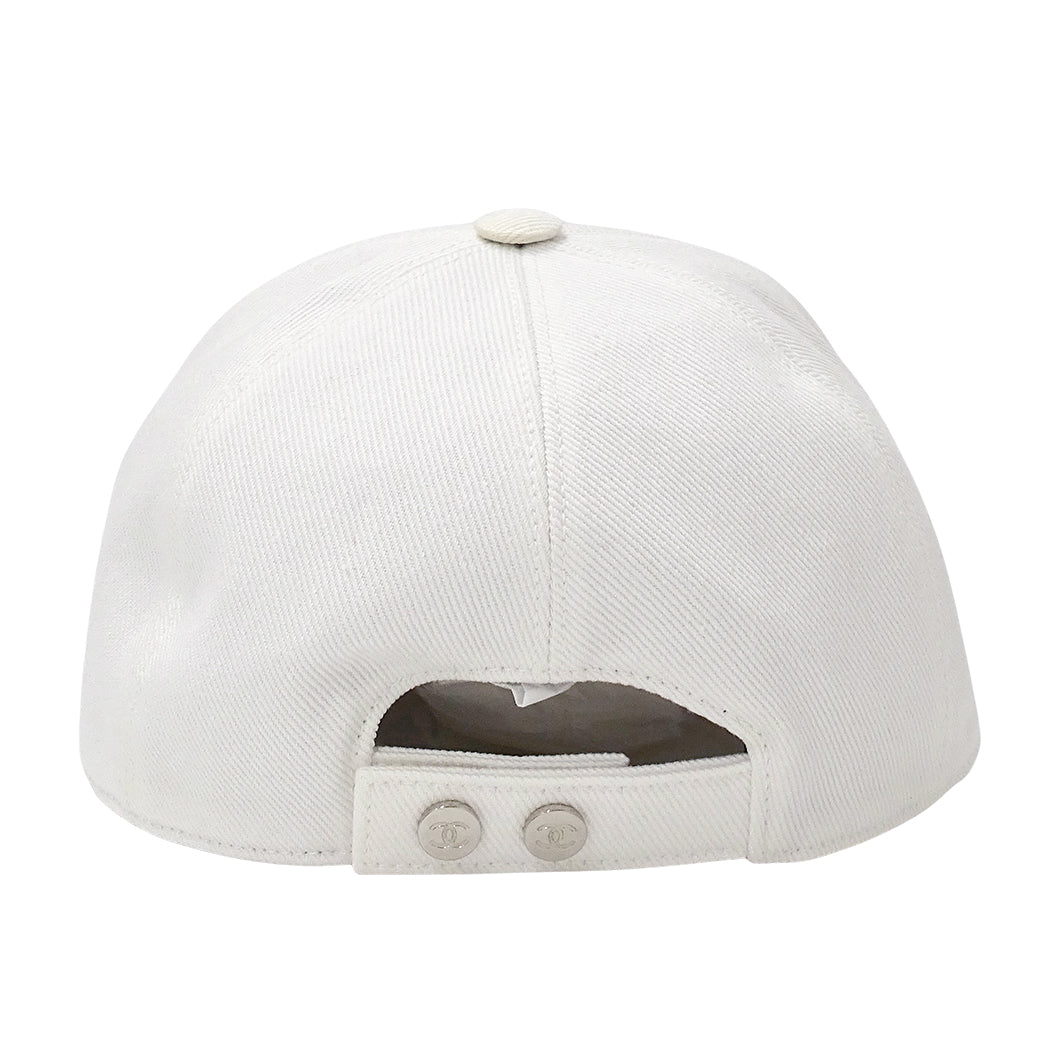 CHANEL シャネル キャップ ホワイト コットン レディース 【中古】