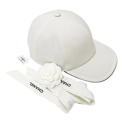 CHANEL シャネル キャップ ホワイト コットン レディース 【中古】