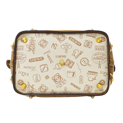 LOEWE ロエベ ハンドバッグ ベージュ ブラウン キャンバス レディース 【中古】