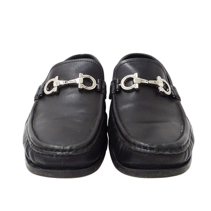 Ferragamo フェラガモ ローファー ダブルガンチーニ ブラック レザー メンズ 【中古】