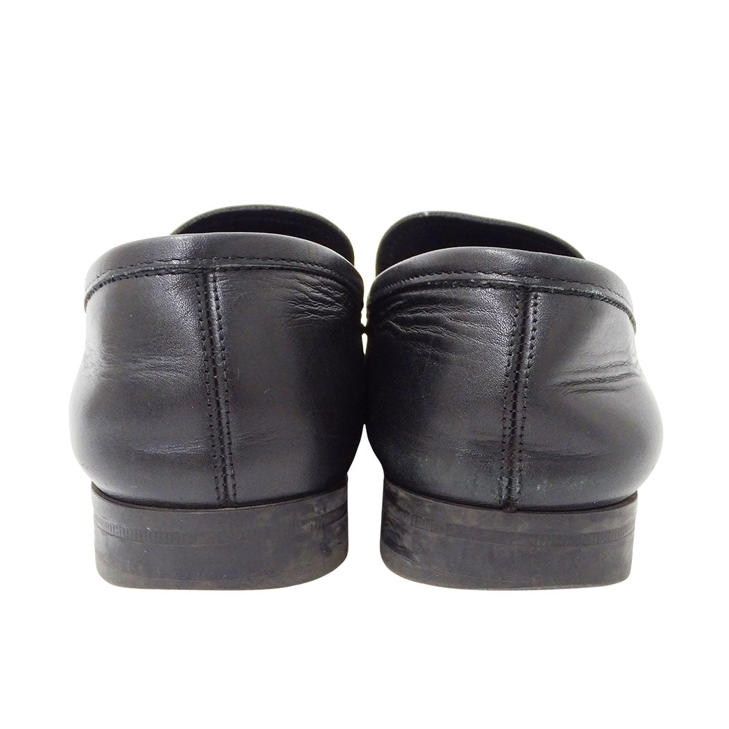 Ferragamo フェラガモ ローファー ダブルガンチーニ ブラック レザー メンズ 【中古】