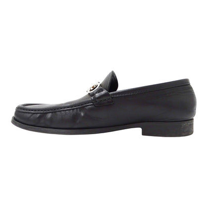 Ferragamo フェラガモ ローファー ダブルガンチーニ ブラック レザー メンズ 【中古】