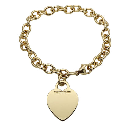 TIFFANY&Co. ティファニー リターントゥハート ブレスレット 750YG レディース 磨き済み【中古】
