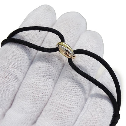 Cartier カルティエ トリニティ ブレスレット 750YG 750PG 750WG ブラックコード レディース 磨き済み【中古】