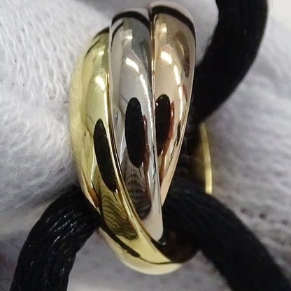 Cartier カルティエ トリニティ ブレスレット 750YG 750PG 750WG ブラックコード レディース 磨き済み【中古】