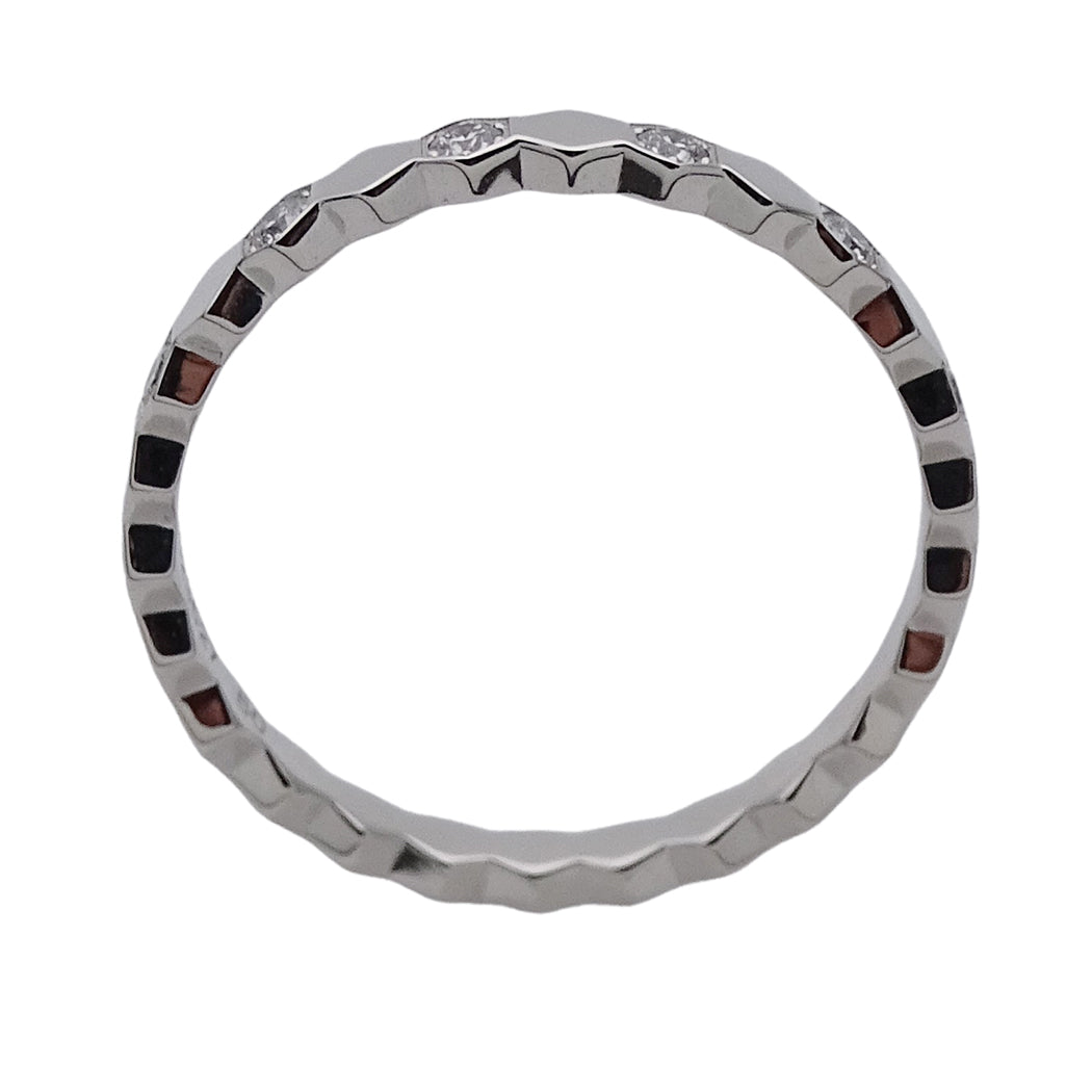 CHAUMET ショーメ ビードゥ リング 指輪 750WG ハーフダイヤモンド #50 約10号 レディース 磨き済み【中古】