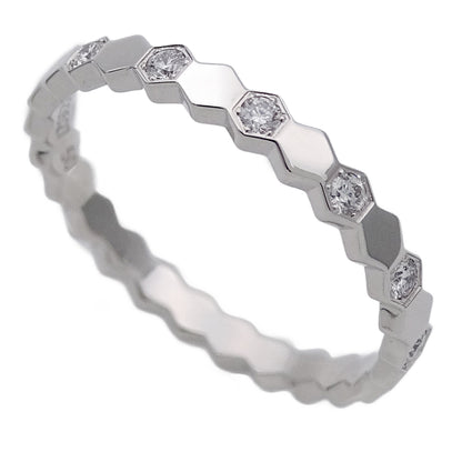 CHAUMET ショーメ ビードゥ リング 指輪 750WG ハーフダイヤモンド #50 約10号 レディース 磨き済み【中古】