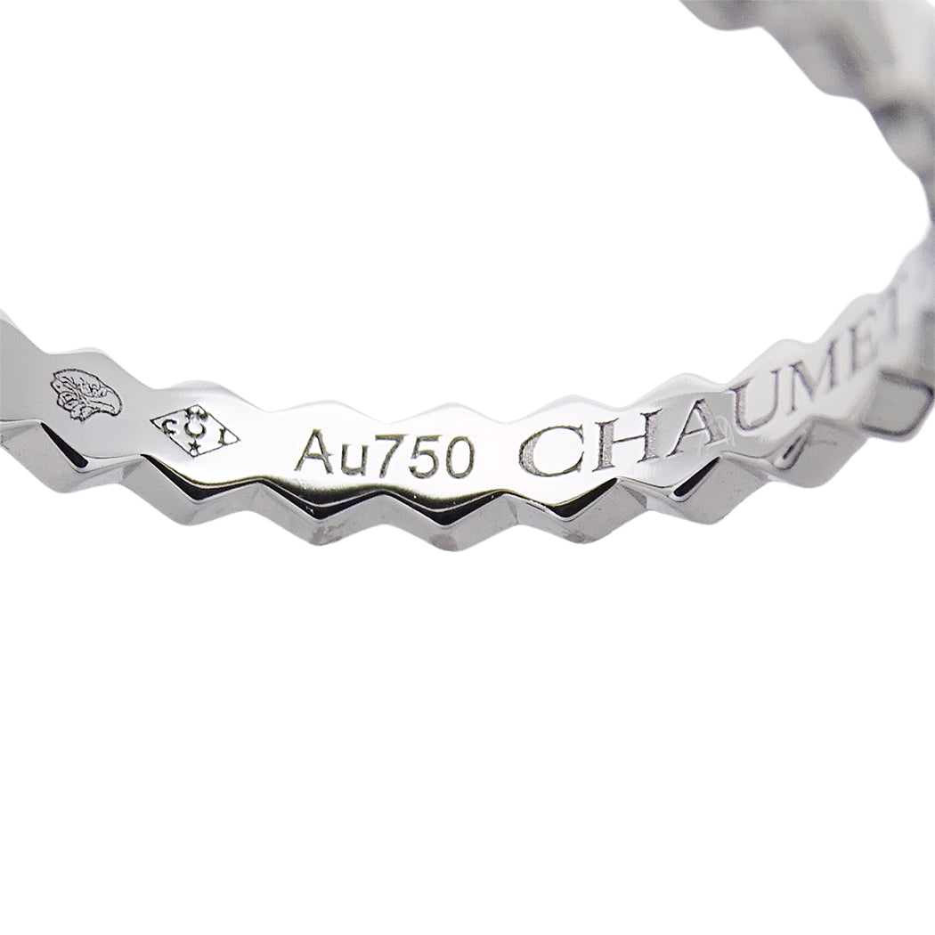 CHAUMET ショーメ ビードゥ リング 指輪 750WG ハーフダイヤモンド #50 約10号 レディース 磨き済み【中古】