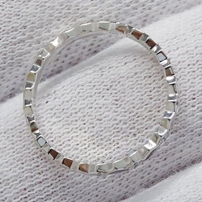 CHAUMET ショーメ ビードゥ リング 指輪 750WG ハーフダイヤモンド #50 約10号 レディース 磨き済み【中古】