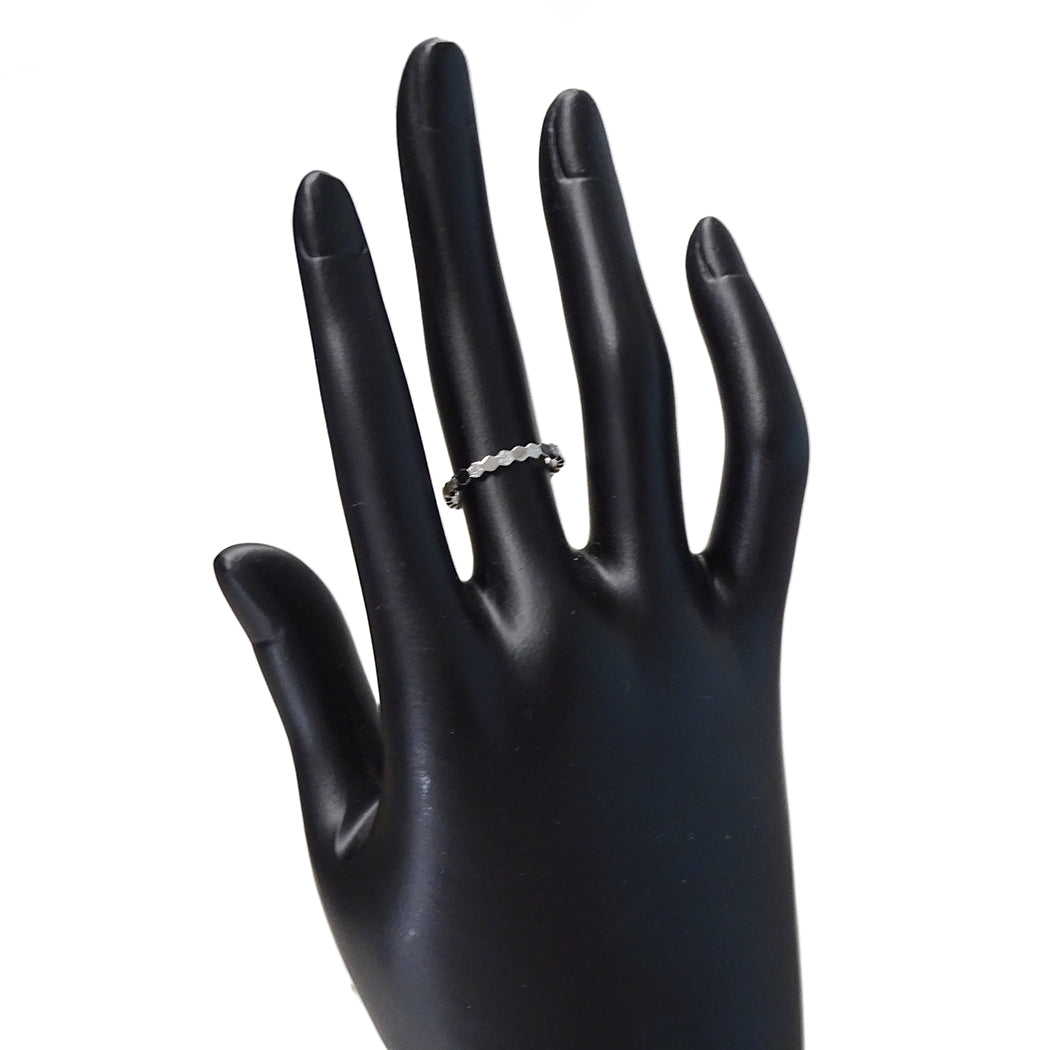 CHAUMET ショーメ ビードゥ リング 指輪 750WG ハーフダイヤモンド #50 約10号 レディース 磨き済み【中古】