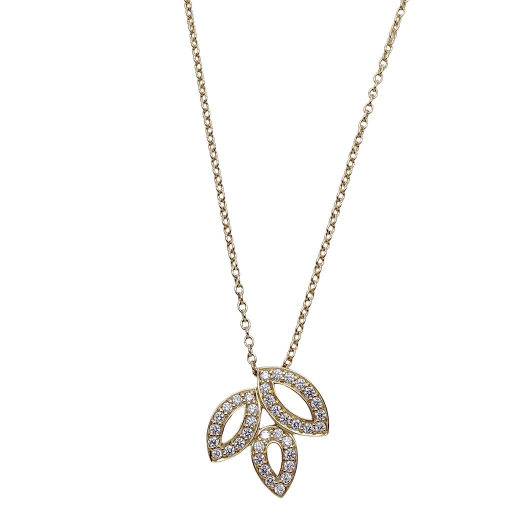 HARRY WINSTON ハリー・ウィンストン リリークラスター ミニ ネックレス 750YG イエローゴールド レディース PEDYSM1MLC 磨き済み(自社) 【中古】