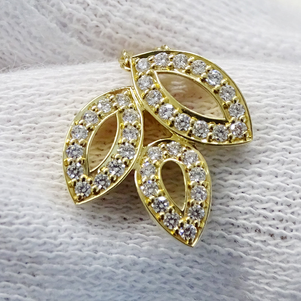 HARRY WINSTON ハリー・ウィンストン リリークラスター ミニ ネックレス 750YG イエローゴールド レディース PEDYSM1MLC 磨き済み(自社) 【中古】