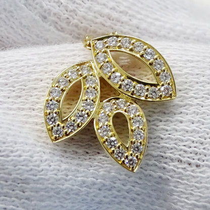 HARRY WINSTON ハリー・ウィンストン リリークラスター ミニ ネックレス 750YG イエローゴールド レディース PEDYSM1MLC 磨き済み(自社) 【中古】