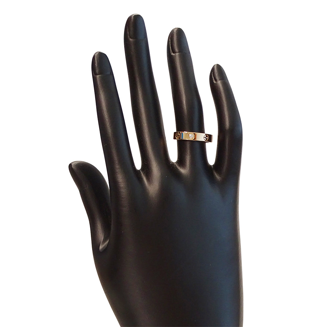 Cartier カルティエ ミニラブ LOVE リング 指輪 750PG 1Pダイヤモンド #51 約11号 レディース 磨き済み【中古】