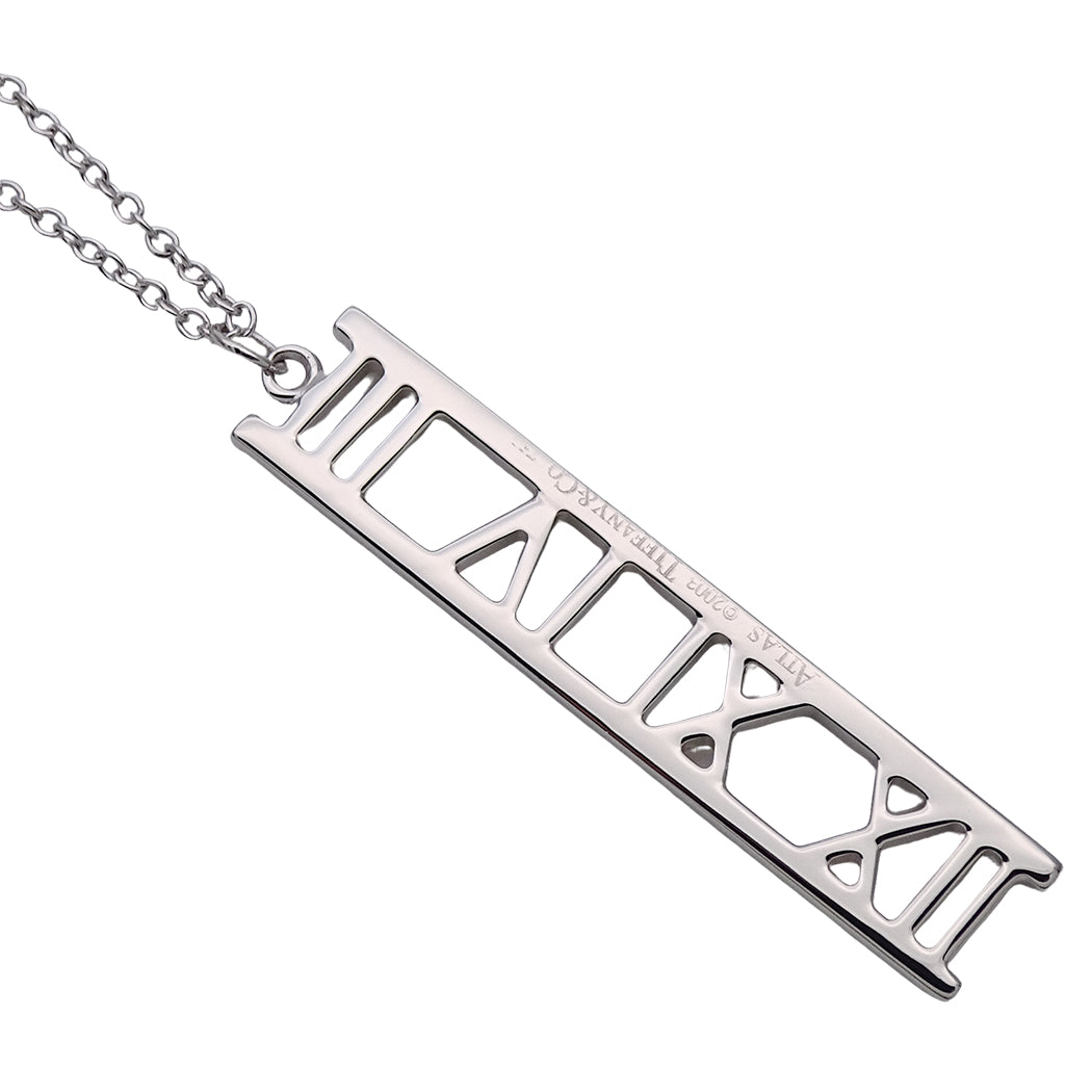 TIFFANY&Co. ティファニー アトラス オープンバー ネックレス 750WG レディース 磨き済み 【中古】