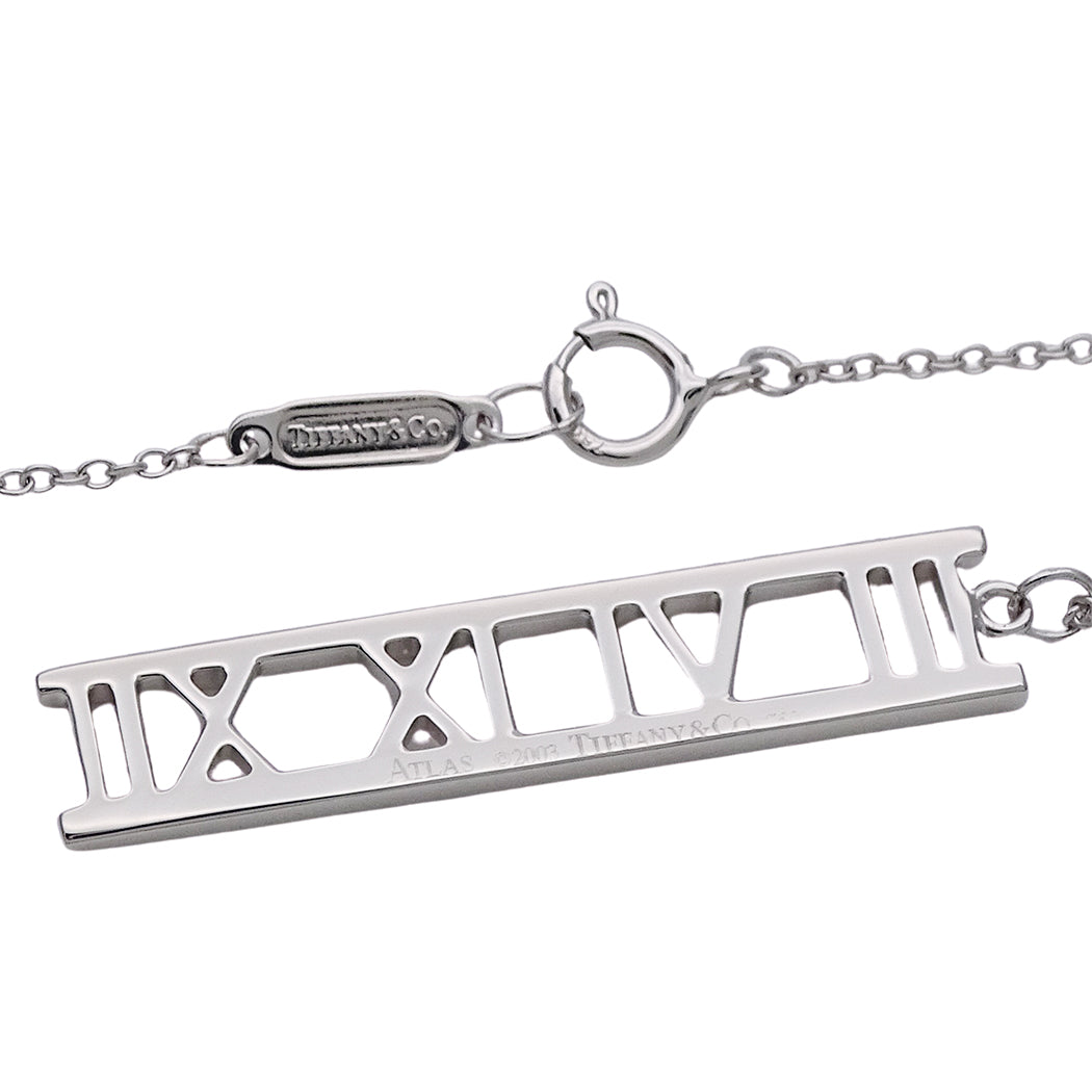 TIFFANY&Co. ティファニー アトラス オープンバー ネックレス 750WG レディース 磨き済み 【中古】
