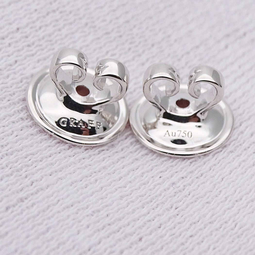 GRAFF グラフ パヴェ バタフライ スモール スタッド ピアス 750WG ダイヤモンド レディース 磨き済み【中古】
