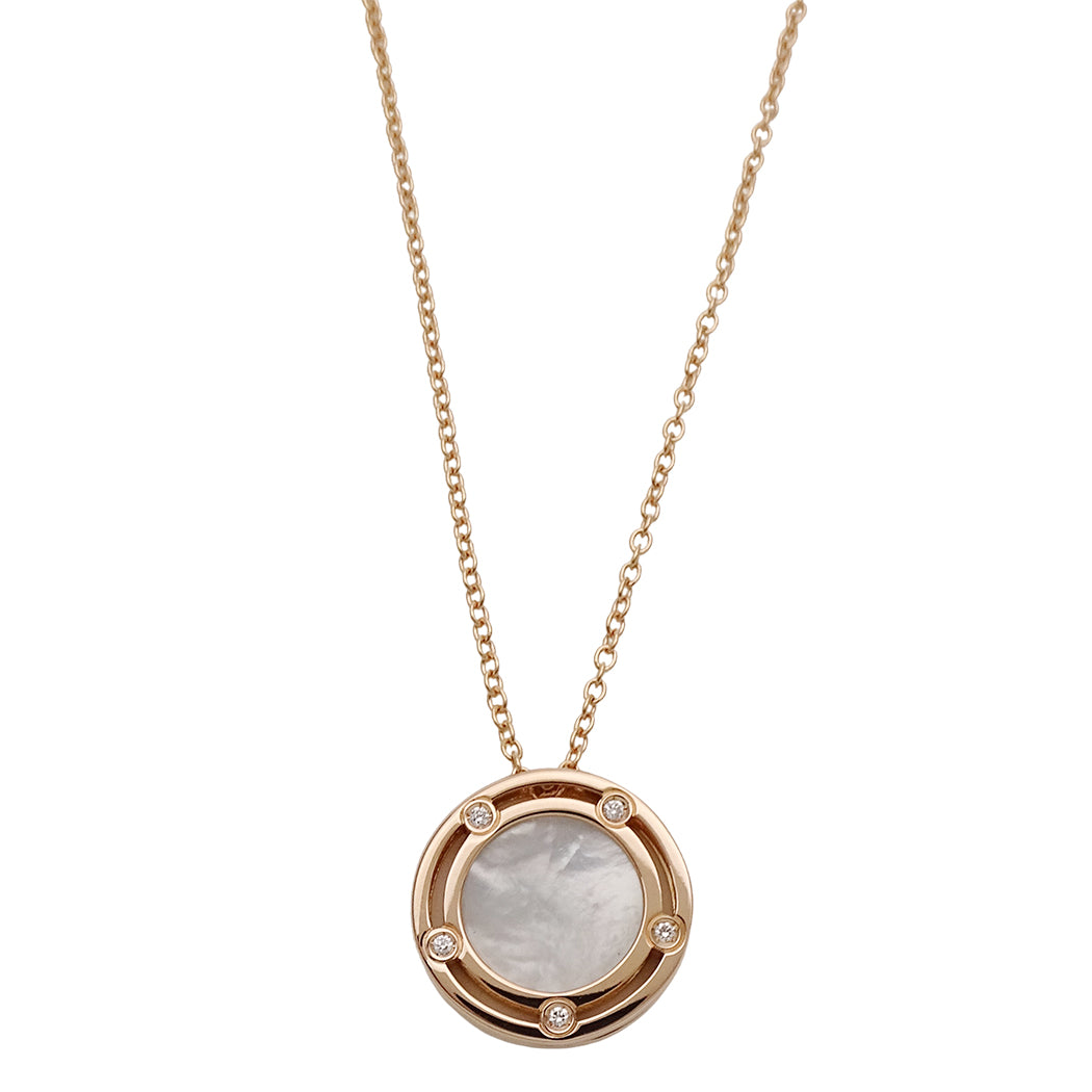 DAMIANI ダミアーニ Dサイド ネックレス 750PG マザーオブパール ダイヤモンド レディース 磨き済み【中古】