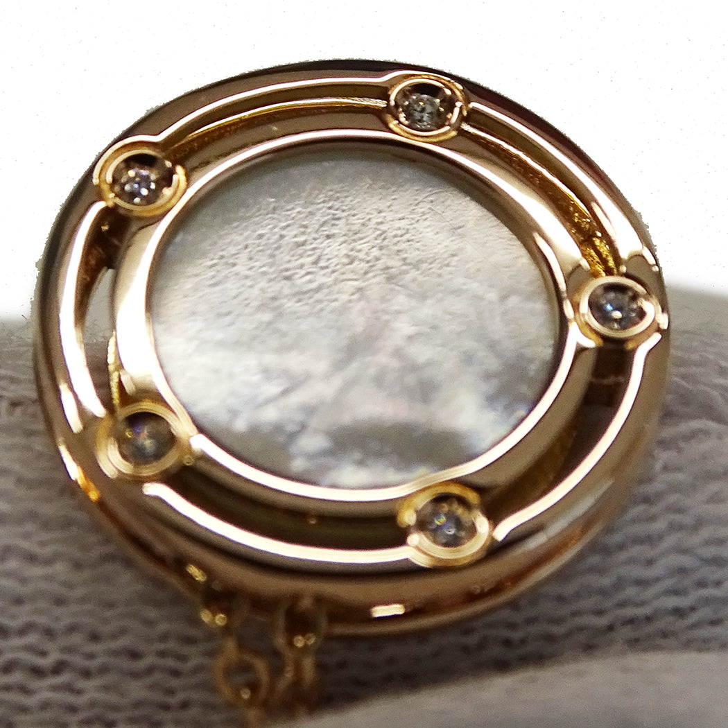 DAMIANI ダミアーニ Dサイド ネックレス 750PG マザーオブパール ダイヤモンド レディース 磨き済み【中古】
