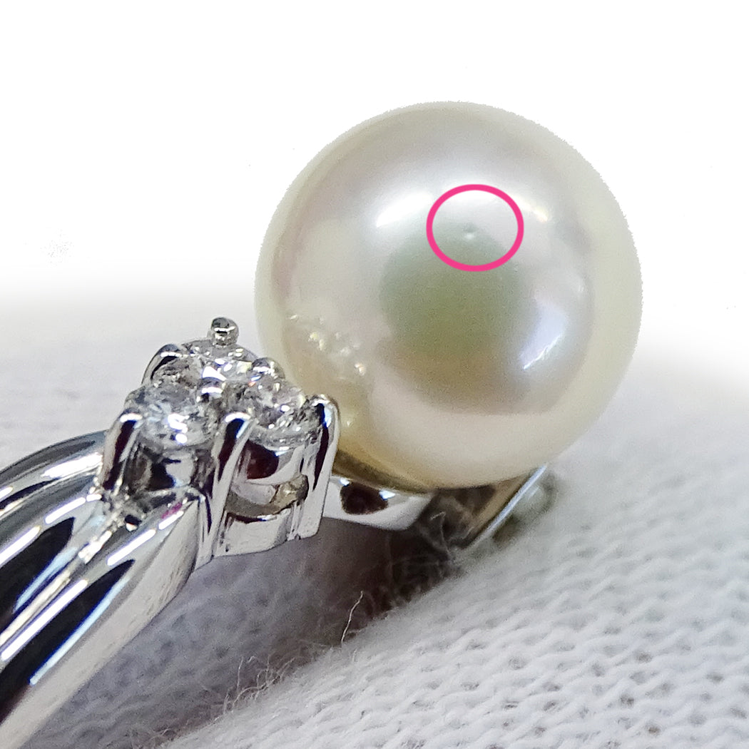 TASAKI タサキ リング 指輪 PT900 パール ダイヤモンド 約9号 レディース 磨き済み【中古】