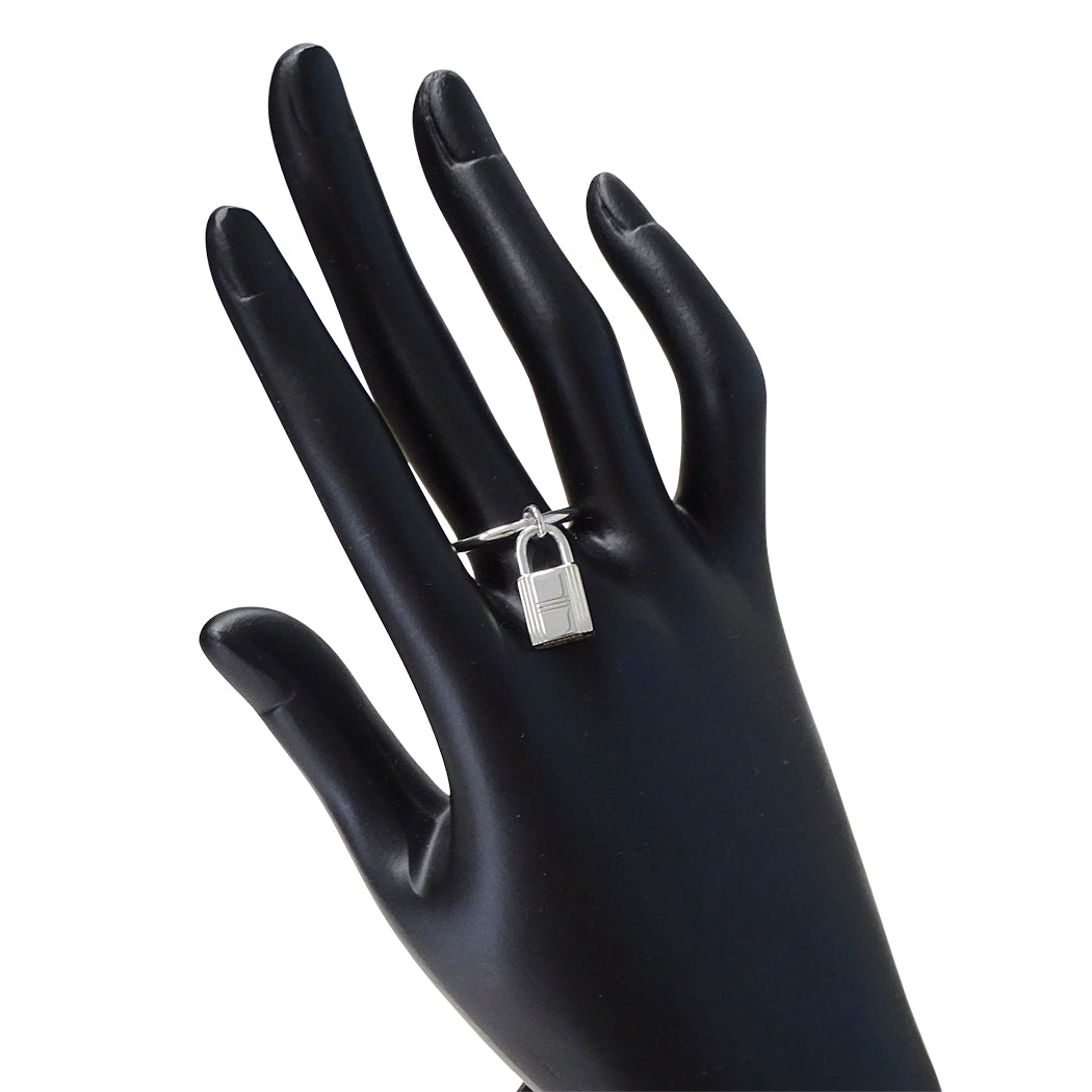HERMES エルメス アミュレット カデナ リング 指輪 SV925 シルバー #55 約14号 レディース 磨き済み【中古】