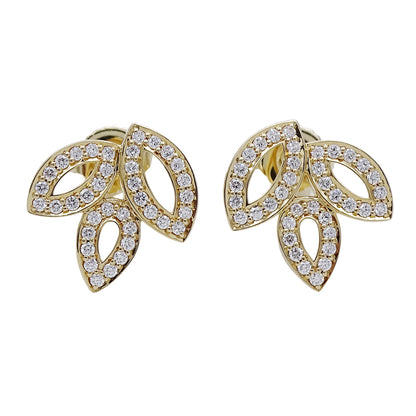 HARRY WINSTON ハリー・ウィンストン リリークラスター ミニ ピアス 750YG ダイヤモンド レディース 磨き済み【中古】